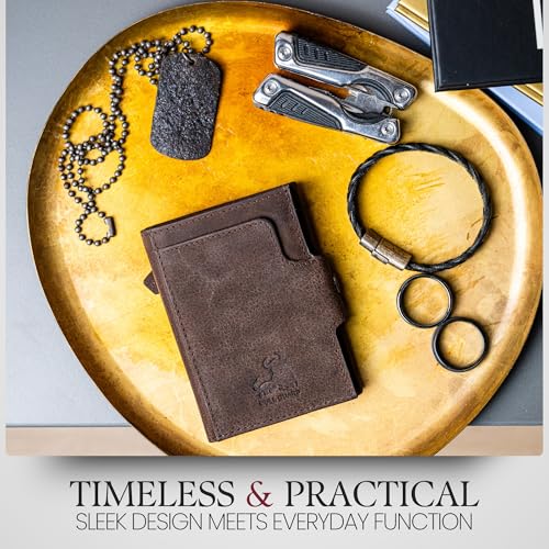 BULL GUARD Trifold RFID Blocking Front Pocket Wallet for Men, Secure Card Slots & Coin Pocket, Durable Full Grain Leather Craftmanship in Crazy Horse4