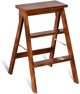 Taburete de madera for adultos creativo de madera sólida del taburete de paso la cocina casera ascendente silla de tijera Escalera de madera de la sala de heces Silla de tijera Escalera Portátil de Do