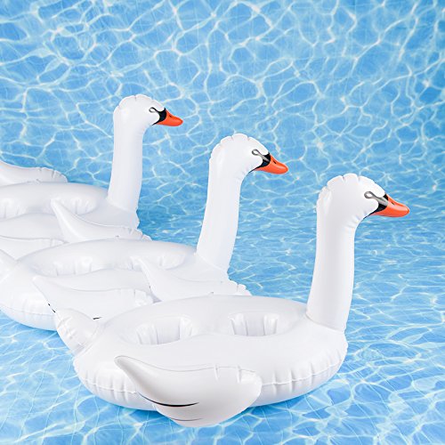 DOIY Swan Inflatable Drink Holder, 17.5x17.5x4 cm, Pink