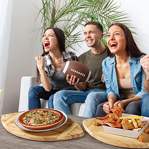 Foaincore - Juego de 2 Tablas de Cortar con Forma de Fútbol Americano de Bambú, Bandeja para Servir Charcutería, Ideal como Regalo Temático para Amantes del Fútbol Americano, 38 cm miniatura 6