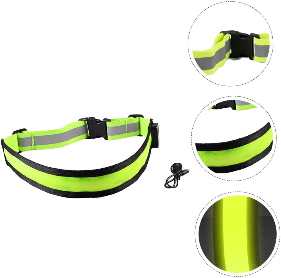 POPETPOP Charging LED Belt LED Reflective Band Strip Adjustable Running Reflective Tape Men's Belt Reflective