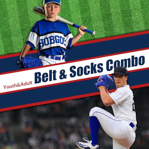 WERFORU Baseball Socks and Belt Combo For Youth and Adult-Boys Softball Socks with Adjustable Belt2