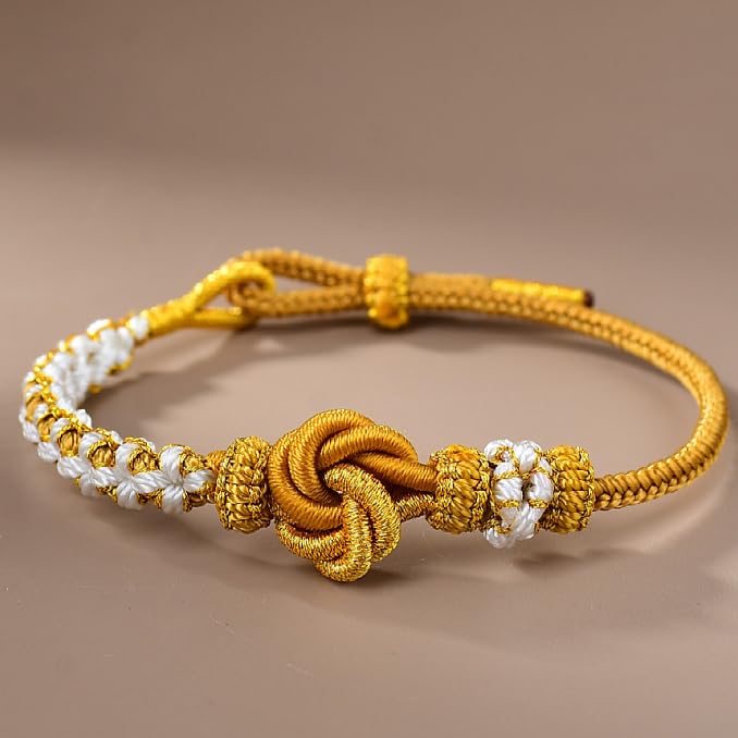 Image of Granddaughter Bracelet for Women, Cute Pink Peach Blossom Knot Bracelet from Grandma Trendy Handmade Braided Charms Bracelets Holiday Jewelry Gifts