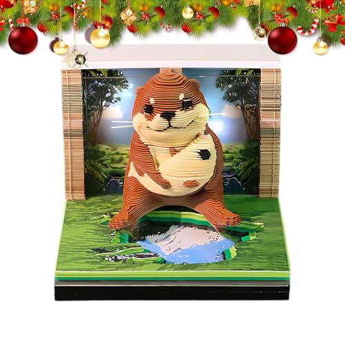 Carnet 3D calendrier 2026 haut de gamme sous vitrine acrylique protectrice
