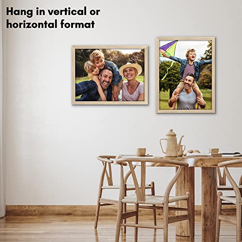 Americanflat 18x24 Poster Frame with Polished Plexiglass - Wide Picture Frames Made of Engineered Wood for Vertical or Horizontal Wall Display - Epic Collection - Natural Oak