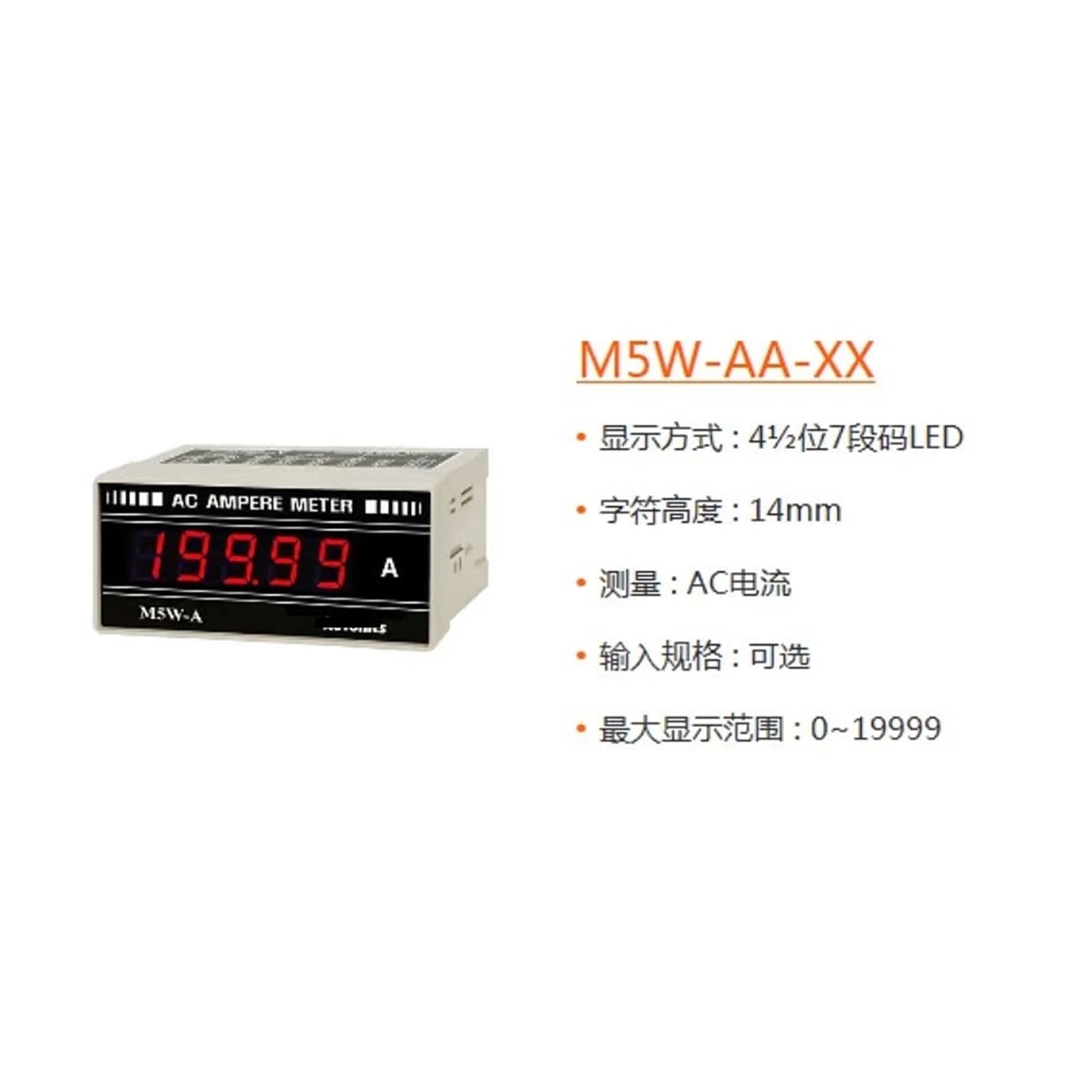 EVPZPLKMGT Current/Voltage Panel, M5W-AA-XX M5W-AA-1 M5W-AA-2 M5W-AA-3(M5W-AA-XX)