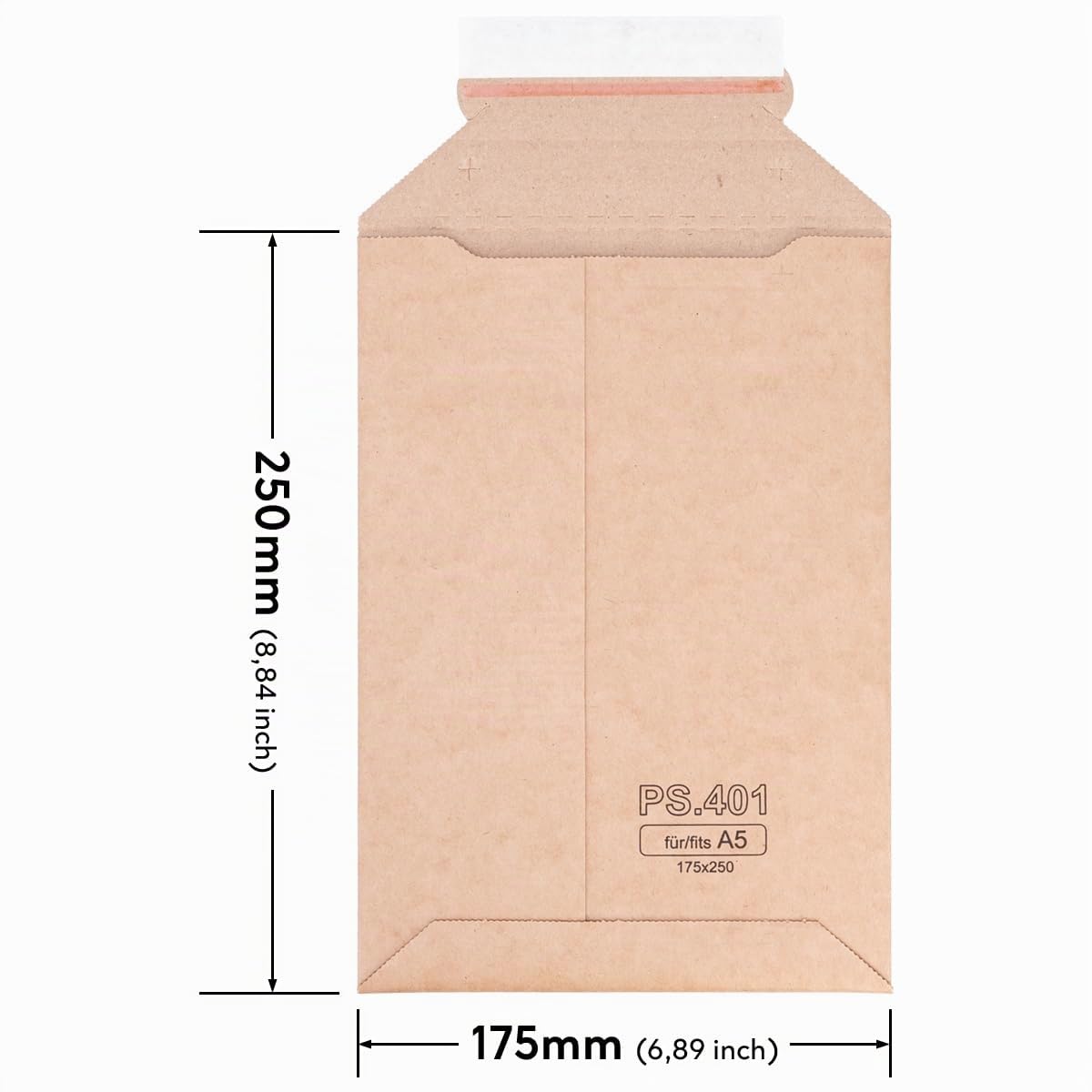 100 enveloppes carton ondulé, 17,5 x 25 cm (format A5)