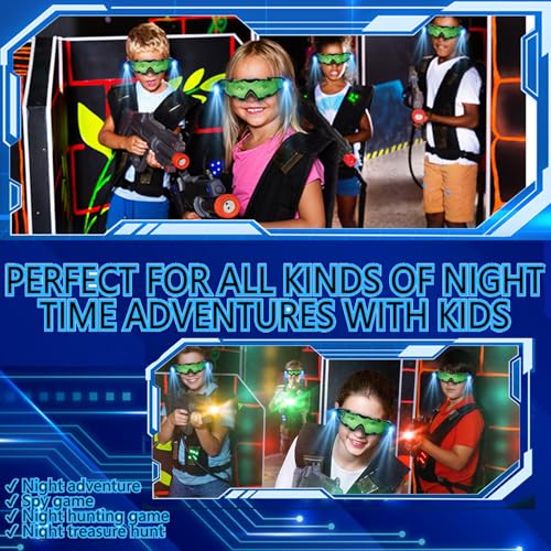 Allomn LED-GLASS Spy Night Vision Goggles With Flip-Out, Adjustable Kids Led Night Green Lens Glasses thumb #2