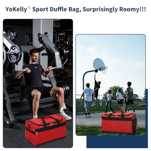 Image of 20 inch Sport Duffle Bag for Men, Red | 40L Gym Bag, Weekender Duffel Bag, Travel