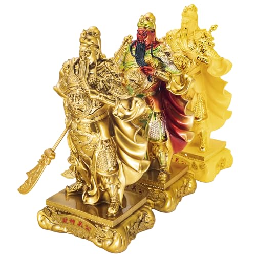 Estatua de Guan Gong Dorada de 38 cm Resina miniatura 6
