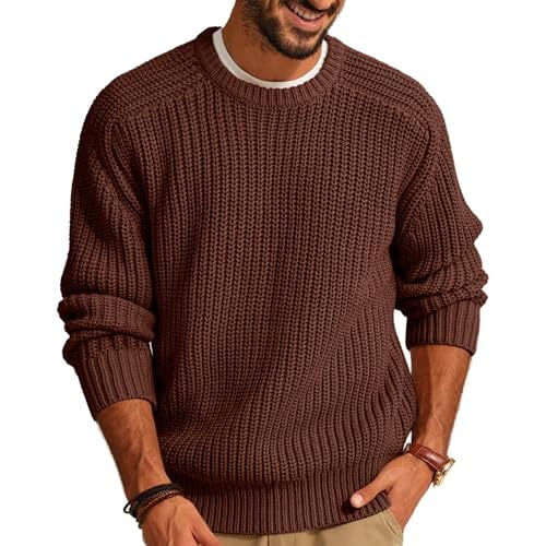 PJ PAUL JONES Mens Sweater Crewneck Knit Sweaters Casual Textured Pullover Sweater