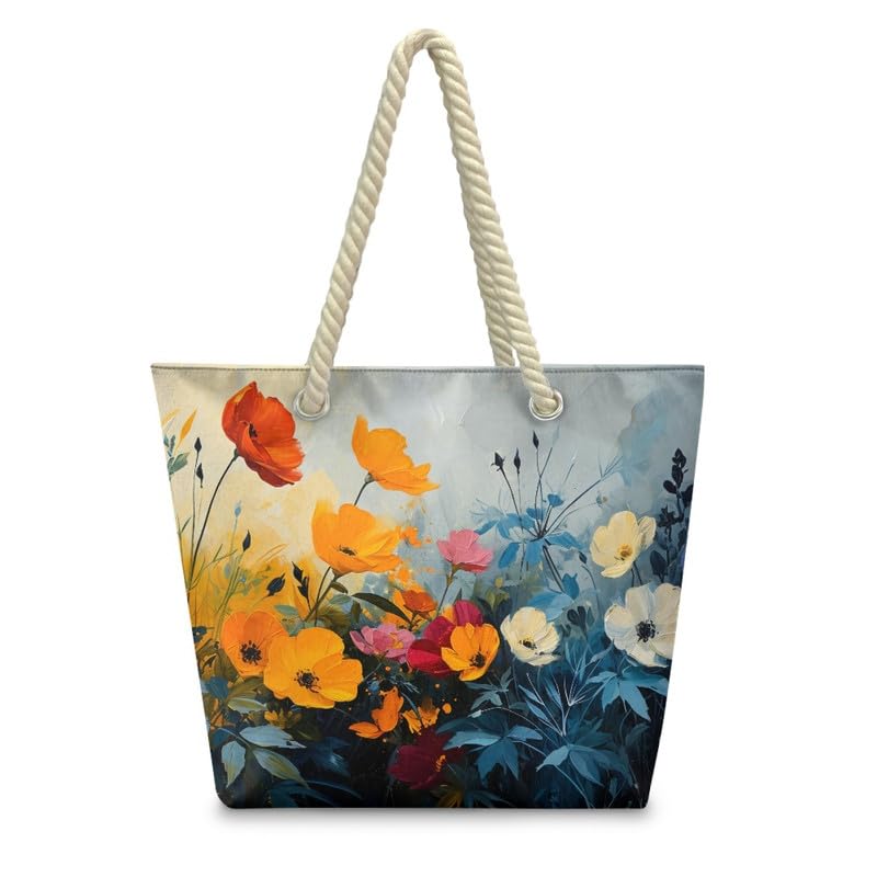 Tote Bags Shoulder Handbag for Work Beach, Canvas Totes Satchel Large Purse Bag for Gym Travel Shopping