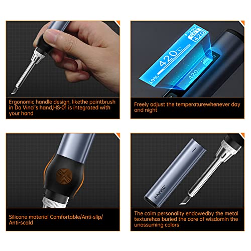 Fnirsi FNIRSI-HS-01-BLUE-PD Soldering Iron Kit, Dc/Pd(96W/65W) Mini Digital Soldering Iron thumb #6