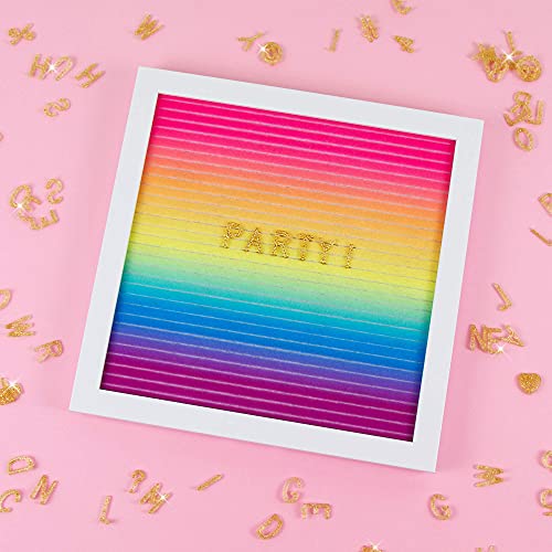 3C4G Three Cheers For Girls - Room Decor Rainbow Bright Letter Board - Letter Board For Girls With 300 Letters & Emojis - Changeable Felt Rainbow Letter Board Sign With Stand & Hook - 10 X 10 #TOP7