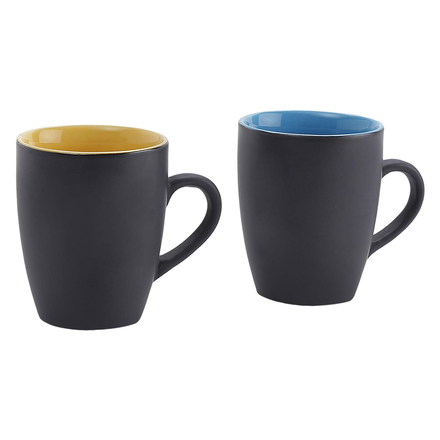 KITTENS Ceramic Coffee Mug Set of 2, Handpainted Mugs, Microwave and Dishwasher Safe, Food Grade Material, 330 ml, Black Matte with Inside Multi Colors (B01F0Y021C) Amazon Price History, Amazon Price Tracker