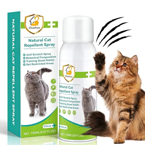 Katzenabwehrspray für Katzen Verbesserte Fernhaltespray Katzen für Innen und Außen Anti Katzen Spray natürlichen Wirkstoffen Schützen von Möbeln Böden Sofas Teppichen-150ml Grün