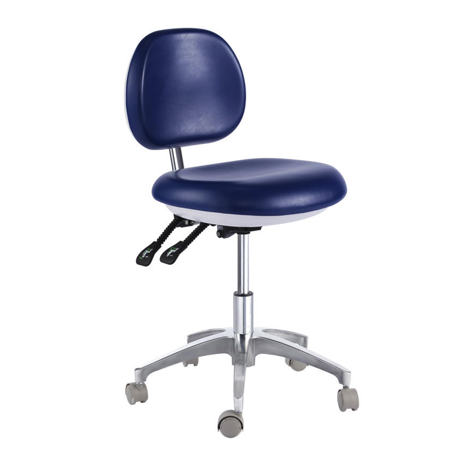 SFKLYU Ergonomiczne krzesło dentystyczne, regulowane krzesło dentystyczne, stołek lekarski z oparciem, skóra PU, A, L