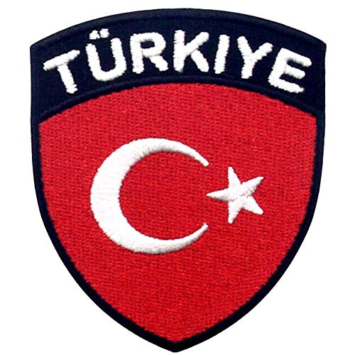Bandiera della Turchia scudo Termoadesiva Cucibile...