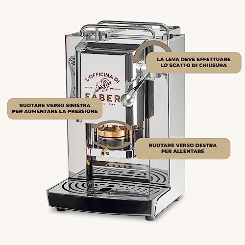 FABER COFFEE MACHINES | Modell Pro Deluxe | Kaffeepadmaschine für 44 mm ESE-Pads | Chrom-Finish | Padpresse aus Messing (Stainless Steel) 7 FABER COFFEE MACHINES | Modell Pro Deluxe | Kaffeepadmaschine für 44 mm ESE-Pads | Chrom-Finish | Padpresse aus Messing (Stainless Steel)