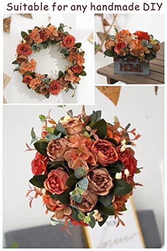 Karoro Artificial Peony Flower, 4 Bunches Autumn Fake Peonies Silk Bulk Flowers For Home Living Room Wedding Bride Bouquet Fall Decoration #TOP3