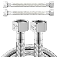 2 Stück Flexschlauch 3/8\ ÜWM x 3/8\ ÜWM,Flexschlauch Edelstahl 20CM,3/8 Zoll Flexibler Panzerschlauch,Verbindungsschlauch mit Edelstahlumflechtung,Anschlussschlauch für Wasserhahn Eckventil