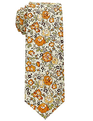 Image of Kebocis Mens Skinny Cotton Floral Tie for Men