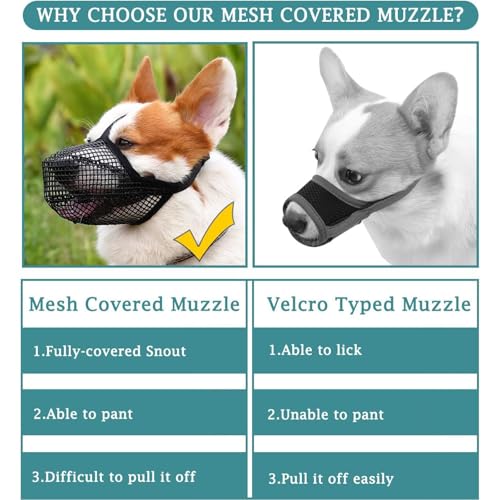 Maulkorb für große Hunde, Maulkorb mittlere Hunde mit Klettverschluss, Atmungsaktive Haustier Maske Hundetraining für Kleine Mittlere große (Schwarz, M)