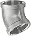 Stainless Steel 316 Cast Pipe Fitting, 45 Degree Elbow, Socket Weld, MSS SP-114, 1-1/2" Female