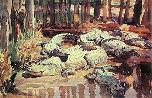 Peinture à l'huile Muddy Aligators l'émotion du grand art chez soi