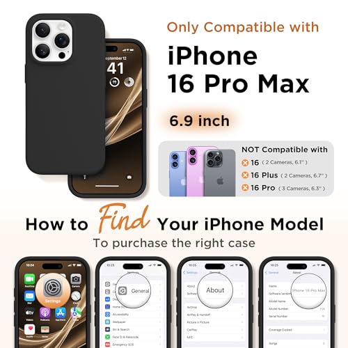 Image of GolbinBox Magnetic for iPhone 16 Pro Max Case, Silicone Cover, Black
