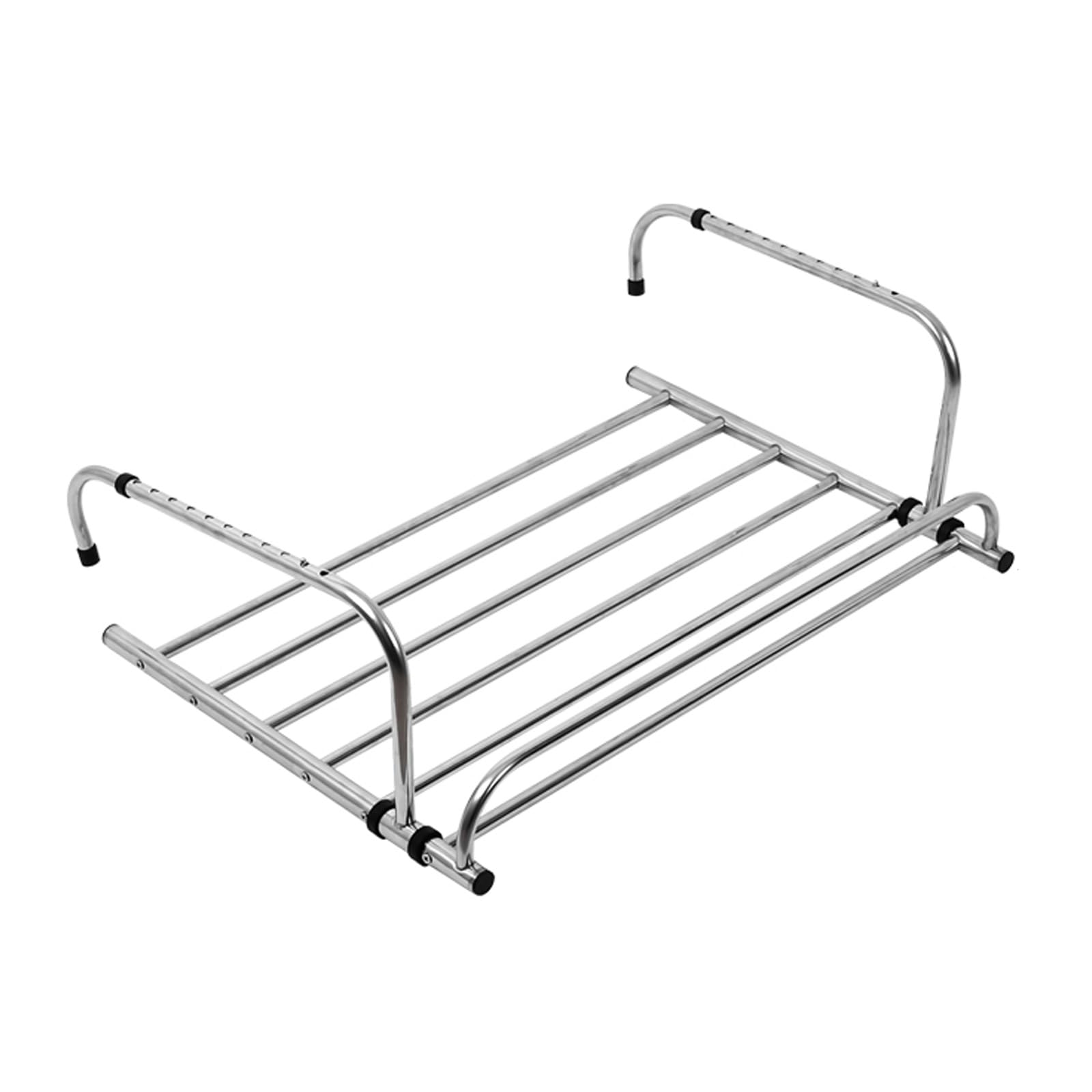 Verstellbare faltbare Wäscheleine aus Edelstahl für Balkon/Heizkörper/Wandbehang (60 cm/70 cm/80 cm), langlebige hängende Wäscheleine für Balkongeländer, keine schwarze Farboption erhältlich