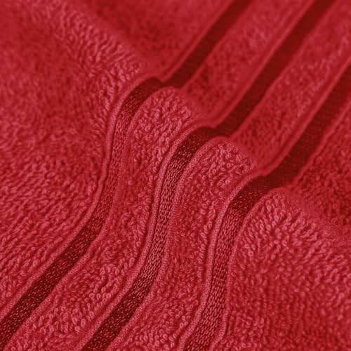 Image of MYTRIDENT Towel Set| Comfort Living | Quick Drying | Travel Friendly | for Men /Women | 3 PC Towel Set | 1 Bath (70 cm x 140 cm) 2 Hand (40 cm x 60 cm) | 100% Cotton 400 GSM - Tango Tomato