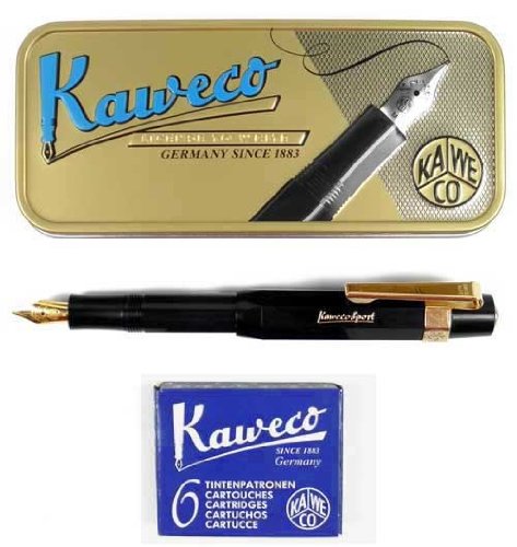 Kaweco Sport Classic Fountainpen black M (medium) set incl. cartidges, clip and giftbox