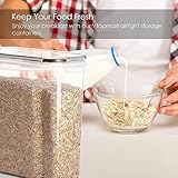 Vtopmart 4L Vorratsdosen Set, 4er Luftdicht Lebensmittelbehälter, Behälter mit Deckel für Müsli und Cornflakes, BPA-frei, Mit Schreibstift und Etikett