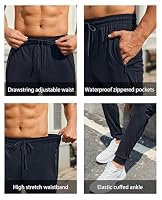 FOGFIRE Mens Sweatpants with Zipper Pockets Lightweight Athletic Joggers for Workout Running Gym Track Casual Wear Navy Blue Large — image 6