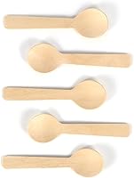 Vista 2 de Cucharas desechables de madera, 100 unidades, ecológicas, compostables, biodegradables, para helado, para cocinar, servir utensilios de cocina