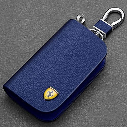 HUAQIEMI Funda de Cuero para Llave de Coche, Llavero con Cremallera para Ferrari Testarossa Enzo Ferrari F40 F430 Dino 308 GT 4 Roma Monza SP 328 348 308 F12 FF F8 Cover