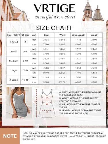 Vrtige Women's Sexy Lace Strap Babydoll Chemise Nightgown Lingerie V Neck Full Slip Nightdress - Image 6