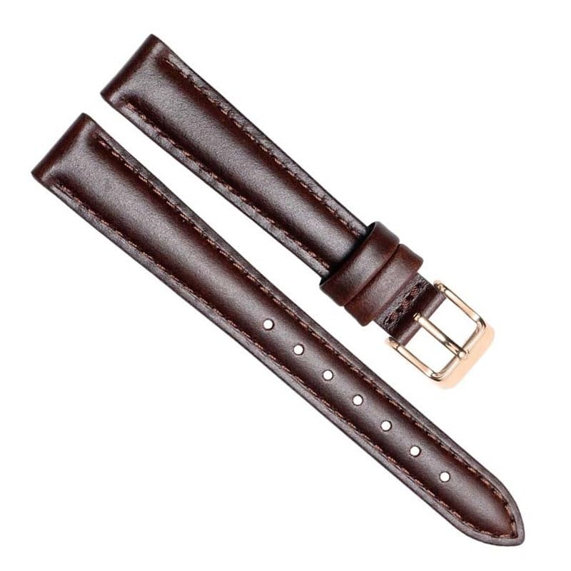 Bracelet montre cuir véritable marron 19mm étanche anti-transpiration DW