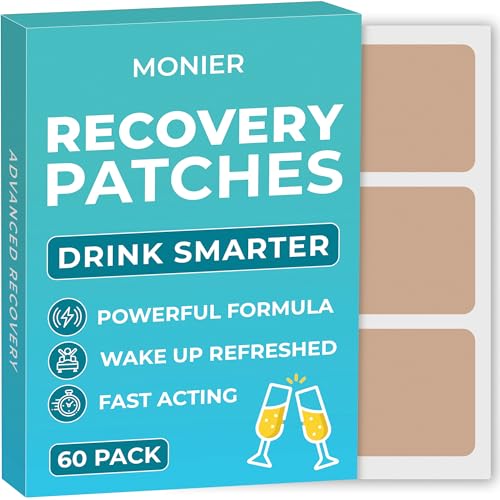 Recovery Patches 60 Pack - Wake Up Refreshed & Energized with Our 100% Natural Ingredients Recovery Stickers - Skin-Friendly & Waterproof - Apply Before Drinking - Enhanced Morning Formula