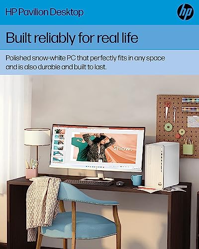 Image of 2023 HP Pavilion Desktop, 12th Gen Intel Core i7-12700 Processor(12-core), 12GB RAM, 512GB SSD, Intel UHD Graphics 770, 9 USB Ports, Wired Keyboard and Mouse Combo, Windows 11 Home