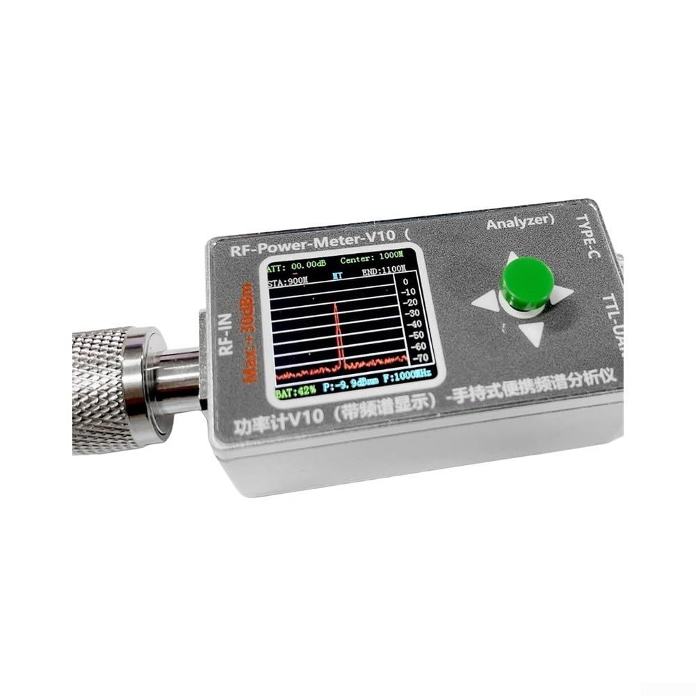 Für v10 N-Type RF Leistungsmesser 4 GHz für Spektrumanalysator Signaldetektor für HAM-Radio – Digitalanzeige 30 dBm max. Eingang, graue Legierung (Leistungsmesser)