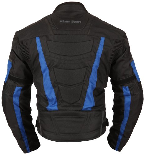 Milano Sport Mjgam0384La Gamma Motorcycle Jacket With Blue Accent (Black, Large) #TOP3
