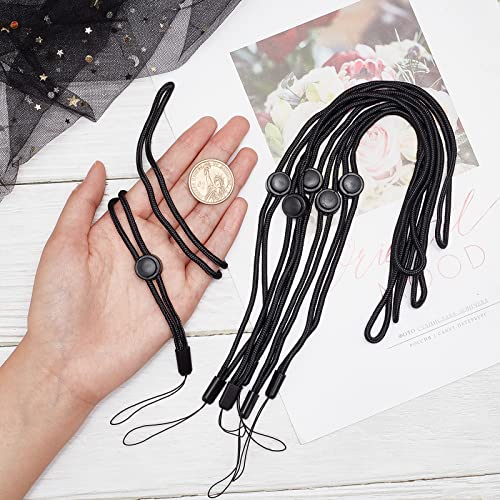 GORGECRAFT 6Pcs Adjustable Neck Lanyard Strap Around The Neck Polyester Keys Pen Phone Id Badges Holder Office Name Badges Straps with String Loop for Camera Usb Sticks Whistles, Black - Image 3