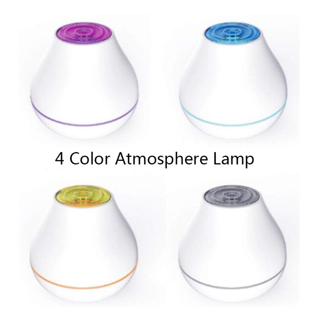 XRXX Diffusori di Aromi da 200ml Diffusore di Oli Essenziali A Luci Notturne A 4 Colori Umidificatori Ad Ultrasuoni Design Silenzioso White