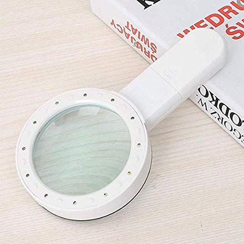Lupa de 30 aumentos con luz, Lupa de Mano iluminada con Lente de Doble Vidrio Grande, lupas LED para Personas Mayores. Se Necesita el vasto océano.