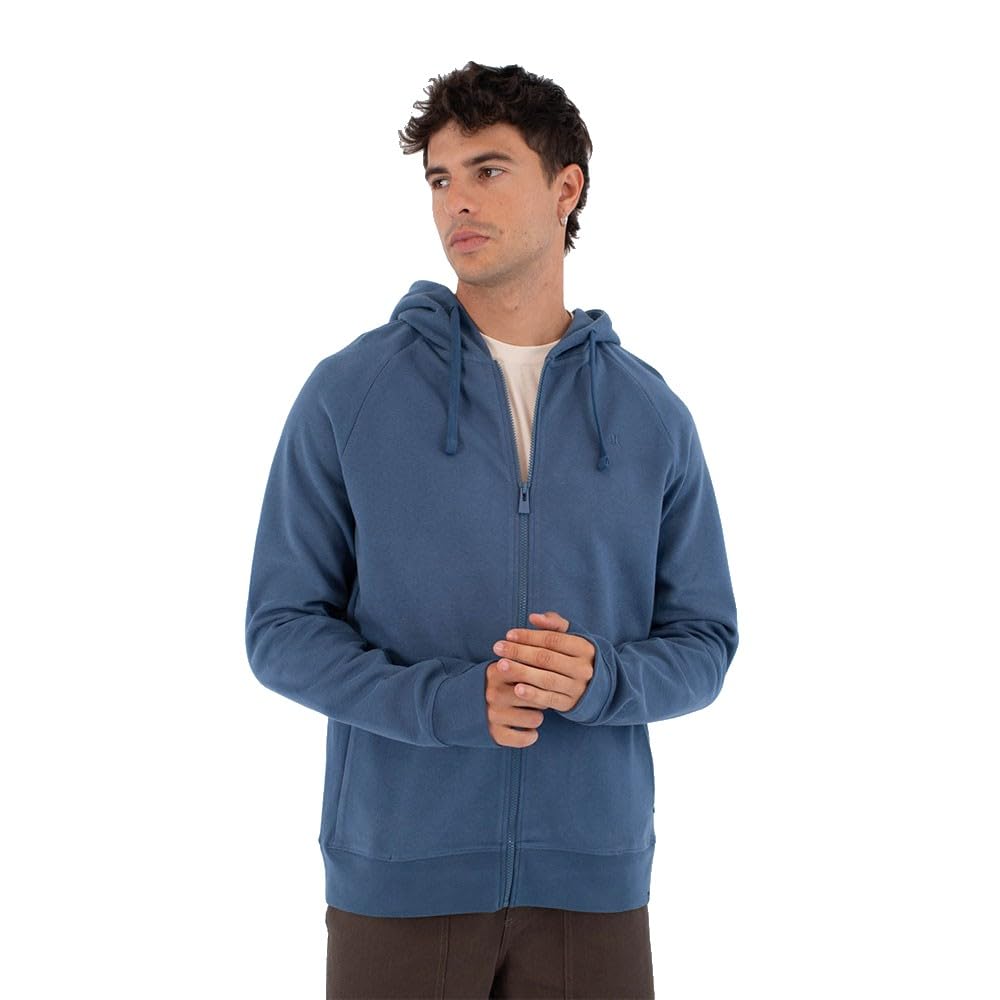 Hurley Mens Hoodie - Low Tide Sweatshirt, Grey Teal, M EU