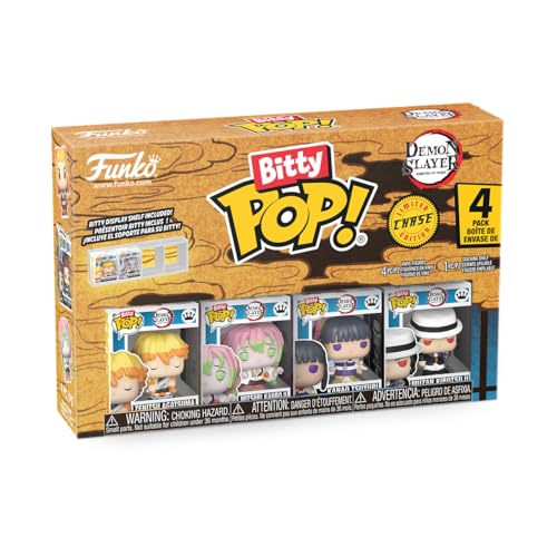 Funko Bitty POP! Demon Slayer- Zenitsu - 4 Pack - 0,9 pollici (2,2 cm) Da collezione - Scaffale espositivo impilabile incluso - Idea regalo - Per sacchetti da festa - Decorazione per torta