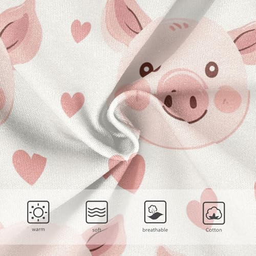 Wusikd Cute Pig Face Girls' Underwear Cotton Pink Girls Briefs Soft Toddler Underwear 2T3