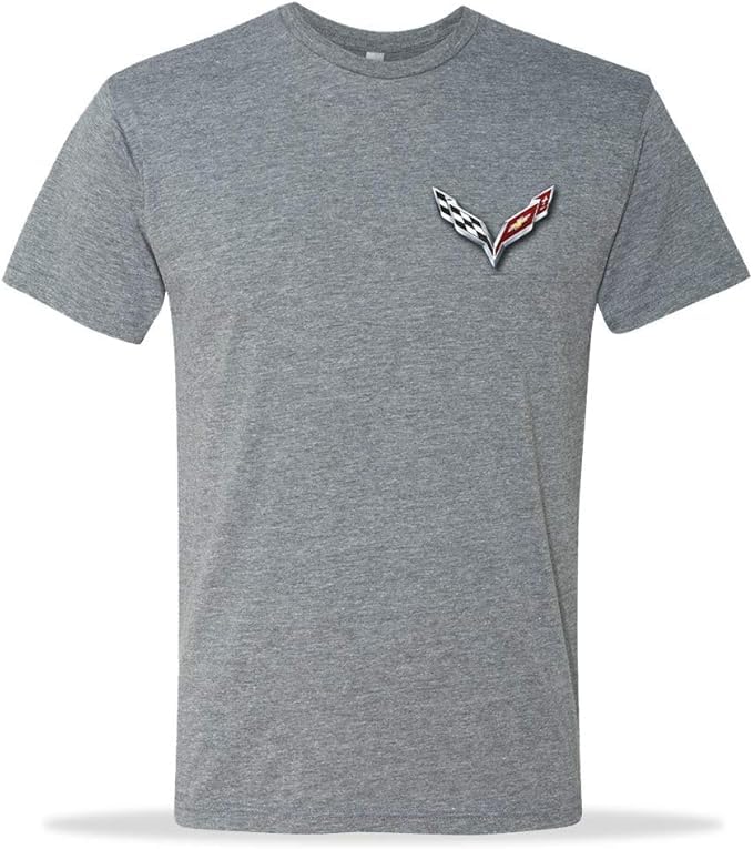 C7 Corvette Men's Short Sleeve T-Shirt - USA Flag Shirt - from The American Legacy Collection - Officially Licensed by GM2